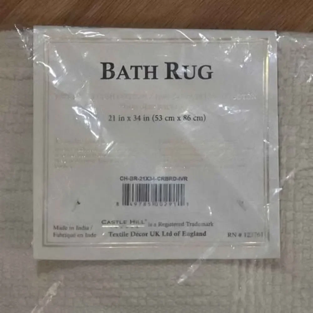 Castle Hill Bath Rug 100% Soft Cotton, Size 34x21 Inch,